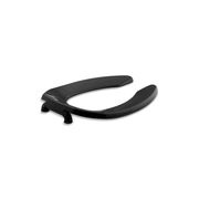 Kohler Lustra Elongated Toilet Seat With Check Hinge, In Black Black 4671-C-7